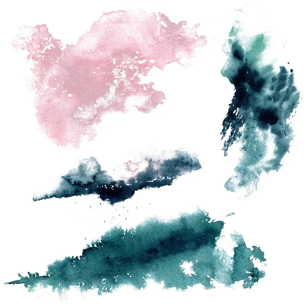 Watercolor Bintik Bintik Ditetapkan Sempurna Untuk Latar Belakang — Stok Foto