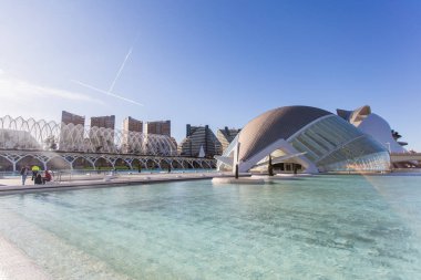 Valencia, İspanya, Ocak, 01, 2018, şehir sanat ve Bilimleri Valencia, İspanya bina Hemisferic.