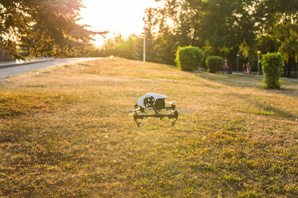 Ufa, Russia. - 8 August 2016 : Drone Flying in Nature