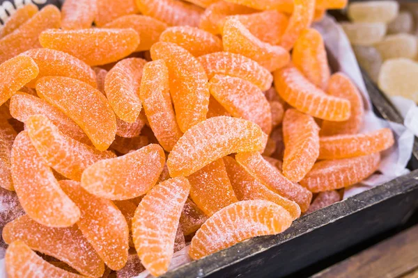 Orangenscheiben in Zucker. lecker — Stockfoto