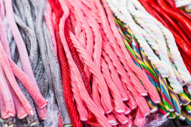 Şeker çubukları herhangi bir renk ve görünüm