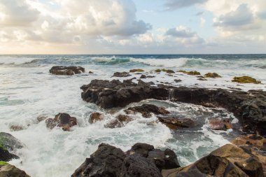 Tenerife Kuzey Atlantik Okyanusu manzaralı güzel deniz manzarası. Kanarya Adaları, İspanya.