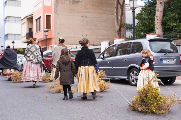Oropesa Del Mar, Hiszpania - 13 stycznia 2018: wakacje procesja na Festiwal saint Anthony na ulicy w mieście Oropesa del Mar, Hiszpania — Zdjęcie stockowe