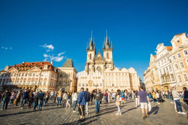 Prague, Çek Cumhuriyeti - 7 Haziran 2017: Prag Eski Şehir Meydanı Çek Cumhuriyeti.