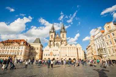 Prague, Çek Cumhuriyeti - 7 Haziran 2017: Prag Eski Şehir Meydanı Çek Cumhuriyeti.