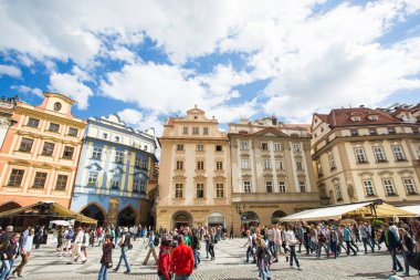 Prague, Çek Cumhuriyeti - 7 Haziran 2017: Prag Eski Şehir Meydanı Çek Cumhuriyeti