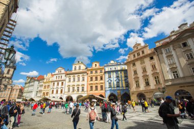 Prague, Çek Cumhuriyeti - 7 Haziran 2017: Prag Eski Şehir Meydanı Çek Cumhuriyeti.