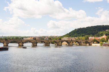 Prague, Çek Cumhuriyeti - 7 Haziran 2017: Prag Vltava Nehri