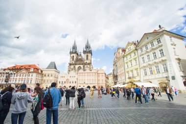 Prague, Çek Cumhuriyeti - 7 Haziran 2017: Prag Eski Şehir Meydanı Çek Cumhuriyeti.