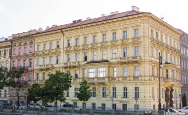 Prague, Çek Cumhuriyeti - 31 Mayıs 2017: binalar ile geleneksel mimarisi içinde Prague Old Town, Çek Cumhuriyeti