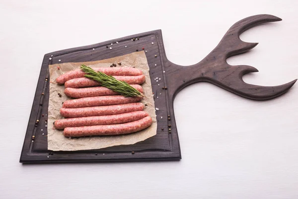 Food concept - Traditional horse meat sausage, top view