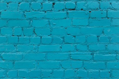 Tuğla duvar. Mavi boyalı tuğla duvar