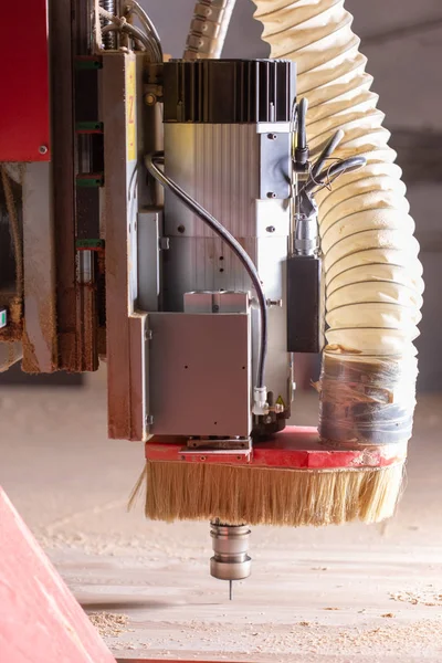 wood, factory, production concept - cutting instrument and brush at the factory