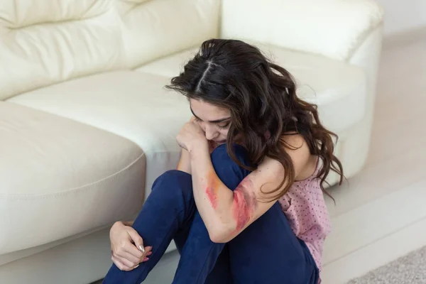 Victim, abuse and domestic violence - Woman crying, suffering domestic violence