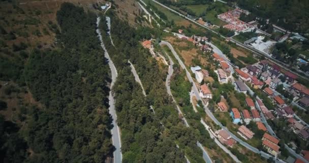 Antenowe drone nagrania wideo - panoramiczny widok Tagliacozzo, Włochy Aq. — Wideo stockowe