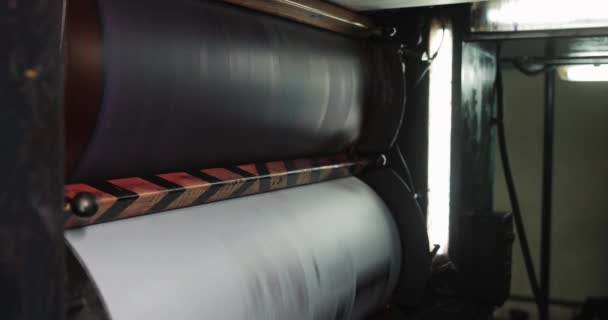 Afdrukken Machine Grote Roll Print Papiermachine Productie — Stockvideo
