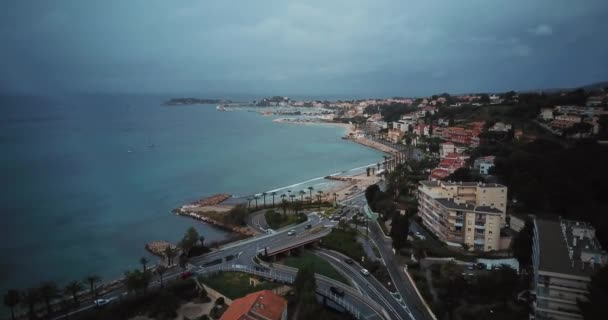Bandol, Frankrijk, luchtfoto van Sanary sur Mer en Baie de Bandol-Côte d'Azur. — Stockvideo