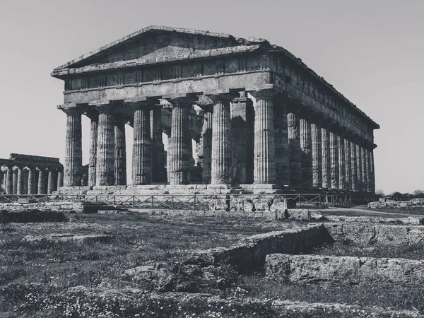 Resti Archeologici Paestum Salerno Comprendere Concetto Cultura Turismo — Foto Stock