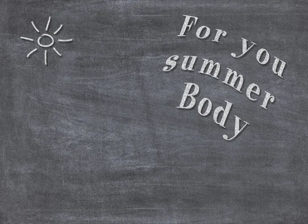 为你写在黑板上的夏季身体的意思是一个商业概念 — 图库照片
