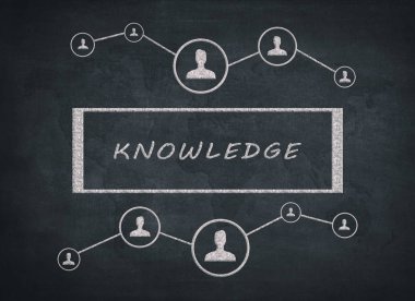 Bilgi - Dünya Haritası ve sosyal simgeleri mavi zemin üzerine metin kavramı