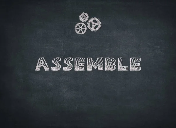 Assemble written on black background to mean a concept