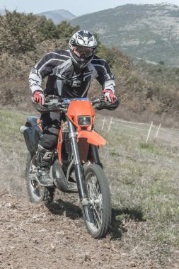 Potenza, İtalya - 29 Mart: Motocross Şampiyonası üzerinde 29 Mart 2015 Brienza, İtalya