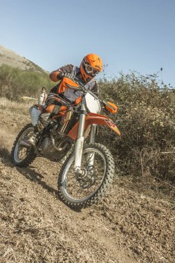 Potenza, İtalya - 29 Mart: Motocross Şampiyonası üzerinde 29 Mart 2015 Brienza, İtalya