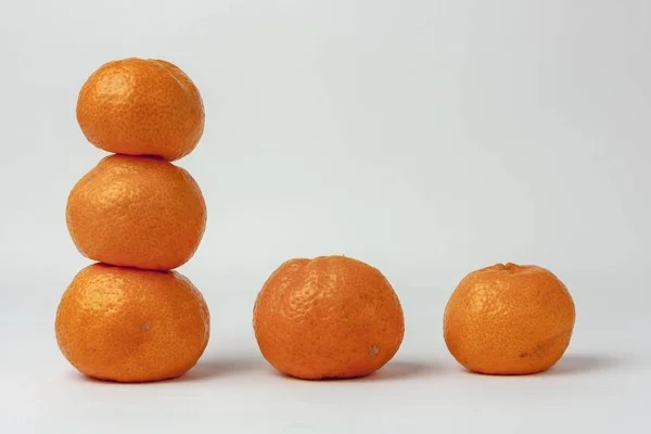Mandarinen Isoliert Auf Weißem Hintergrund Ein Konzept Bedeuten — Stockfoto