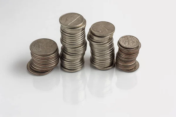 Coins on a white background — Stock Photo, Image