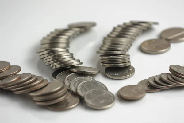 Coins on a white background — Stock Photo, Image