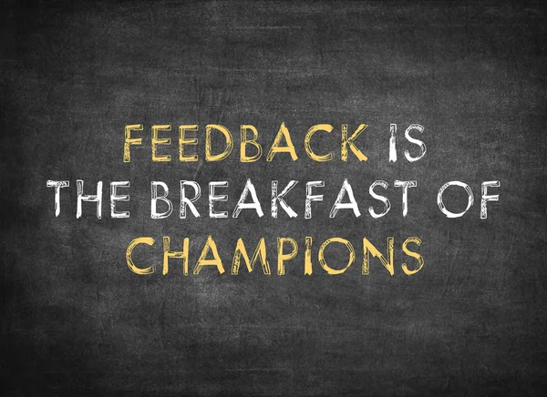 Feedback é o café da manhã dos campeões — Fotografia de Stock