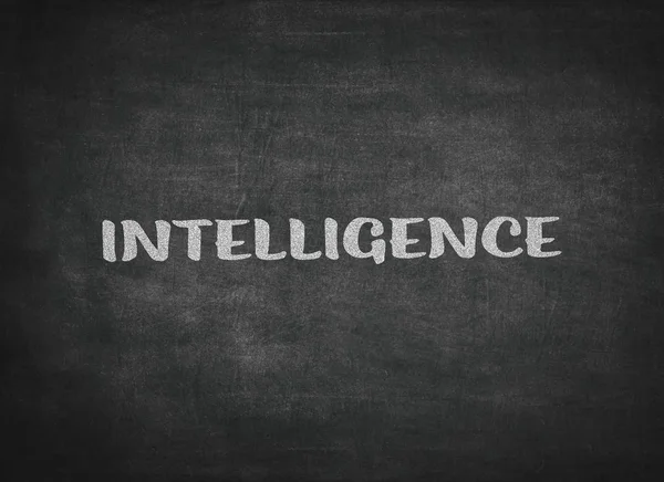 Intelligence concept word on a blackboard background — Stock Photo, Image