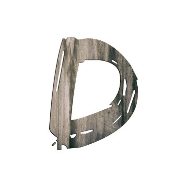 Beyaz arka planda ahşap alfabe mektubu