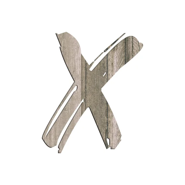 Letra del alfabeto de madera sobre un fondo blanco — Foto de Stock