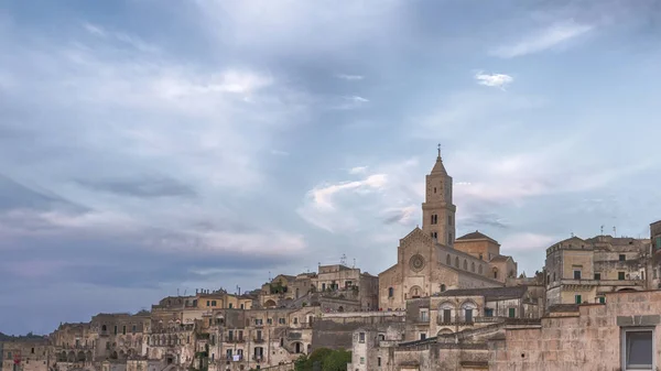 Panoramiczny widok z jego strome ancien Matera (Sassi di Matera) — Zdjęcie stockowe