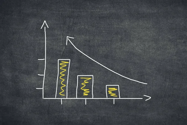 Diagram stigande på Blackboard — Stockfoto