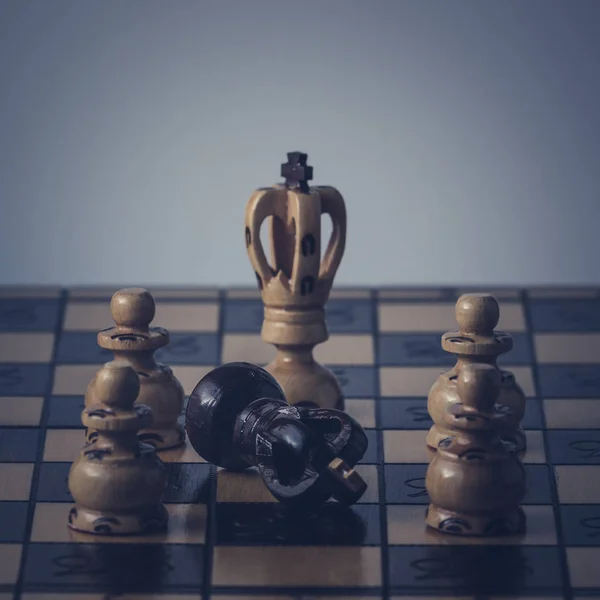 Chess strategy concept is on the chess board — Stock Photo, Image