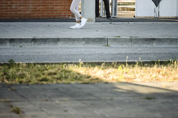 Fears, scared woman on the street