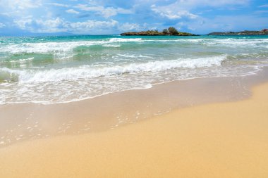 Dalga deniz kum plaj. Tatil kavramı.