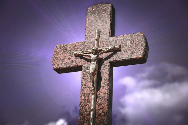 Cruces de cementerio en diferentes fondos — Foto de Stock