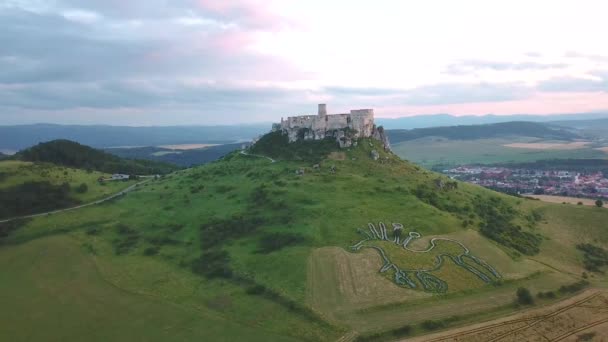 Літній Замок Spis Spi Spis Другий Величиною Замок Середній Європі — стокове відео