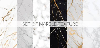 Marble with golden texture background. Applicable for design covers, presentation, invitation, flyers, annual reports, posters and business cards. Modern artwork - Vector illustration set clipart