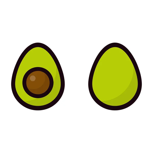 Immagine Vettoriale Cartone Animato Avocado Set Vector — Vettoriale Stock