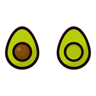Bir karikatür avokado set vektör vektör görüntü