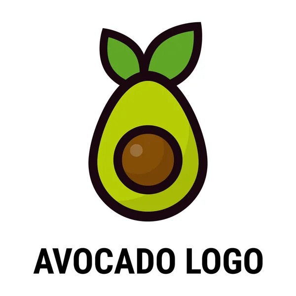 Vektör görüntü bir karikatür avokado ile logo vektör yaprak