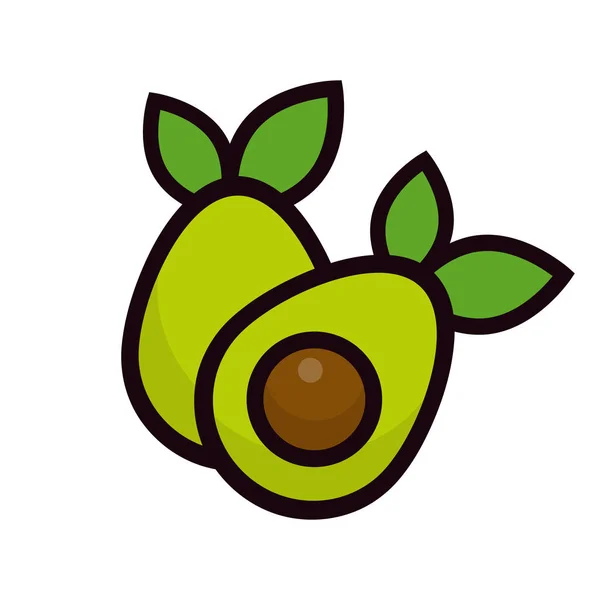 Bir karikatür avokado ile görüntüsünü vektör vektör set bırakır