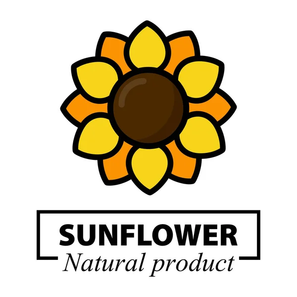 Bir çizgi film ayçiçeği vektör logo ve vektör görüntü