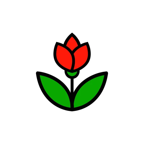 Immagine Vettoriale Vettore Tulipano Carino Cartone Animato — Vettoriale Stock