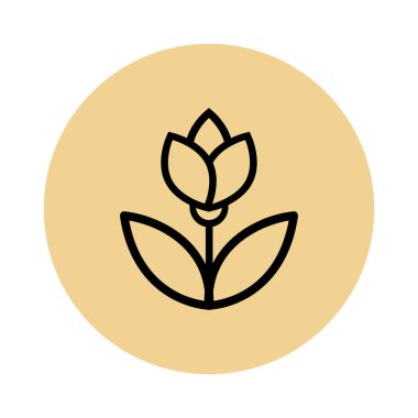 Bir çizgi film sevimli Lale vektör anahat simgesi görüntüsünü Vedctor