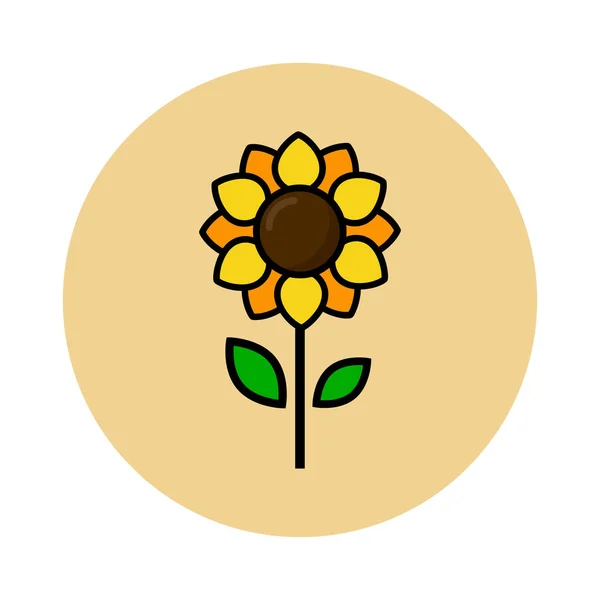 Vektorbild Eines Cartoon Niedlichen Sonnenblumen Vektorsymbols — Stockvektor